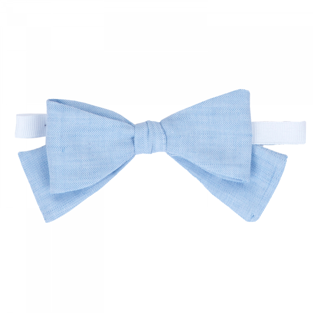 Blue Bow-tie In Mixed Linen - Hair Tie (1100x1100), Png Download