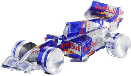 Cropped Arte Latas Red Bull Esculturas Can - Model Car (600x300), Png Download