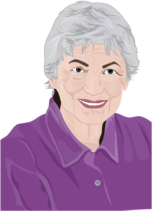 Patient Illustration - Old Woman Animated Faces (341x446), Png Download