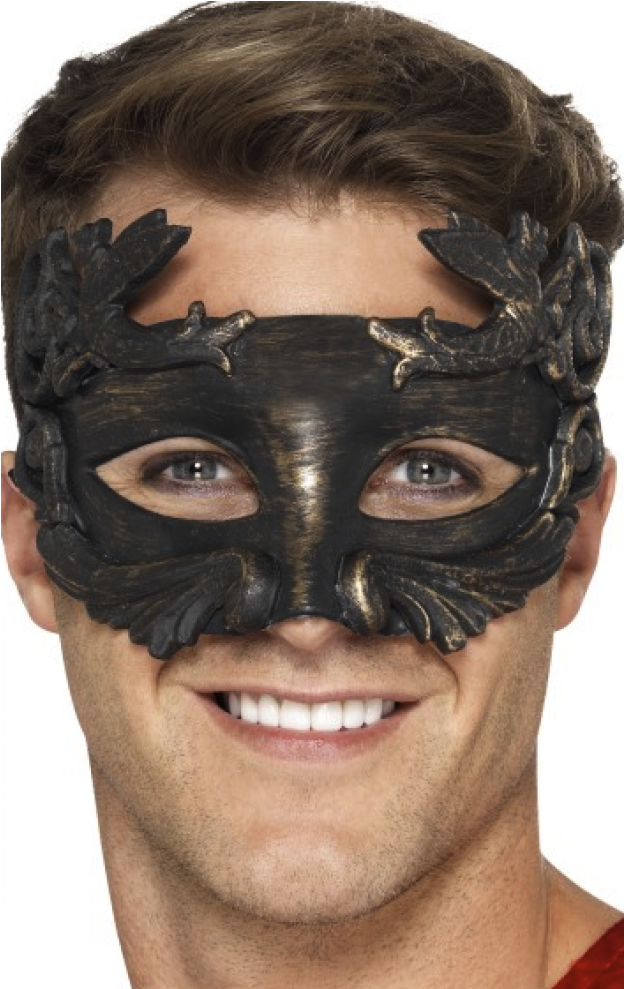 Warrior God Metallic Masquerade Eyemask Black 40 Gr (988x988), Png Download