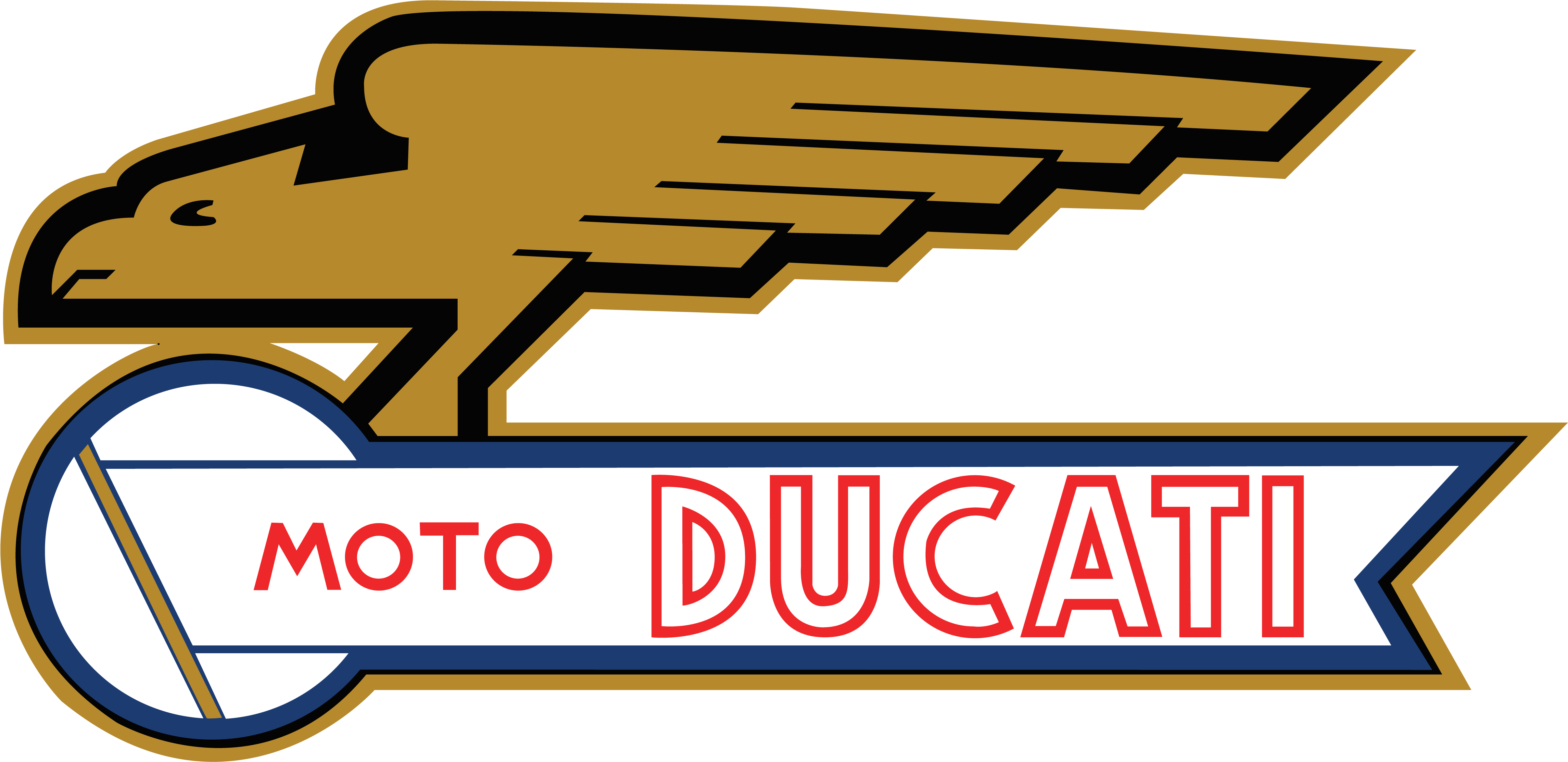 Moto Ducati Logo - Vintage Ducati Logo (5000x3628), Png Download