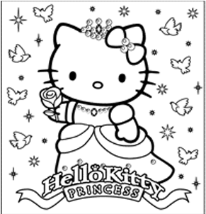 Download Hd Com Hello Kitty Princess Coloring Princess Hello Kitty Colouring Transparent Png Image Nicepng Com