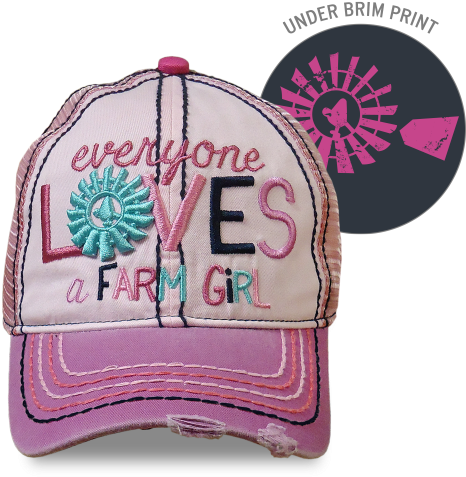 Cowboy Boots And Hat Png - Farm Girl Western Hat Girls Cute Mesh Windmill F83088198 (500x500), Png Download
