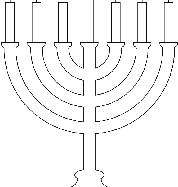 Menorah Coloring Book Simple Candles Of Menorah Coloring - Cylinder (600x600), Png Download