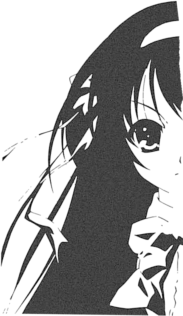 Stencil Haruhi Suzumiya Pingu Anime Style Manga Anime - Haruhi Suzumiya Png Black And White (697x1146), Png Download