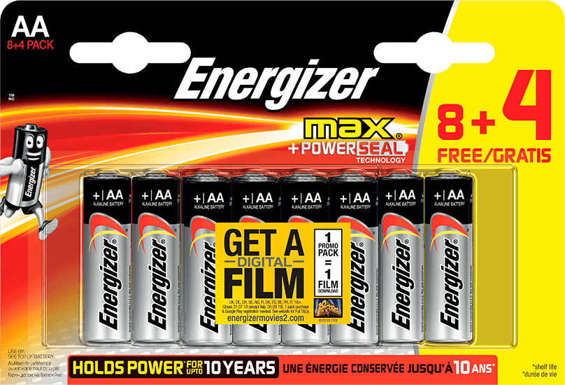 8 4 Max Aa - Energizer Alkaline Battery Aa 1.5 V Max 12-promotional (808x550), Png Download