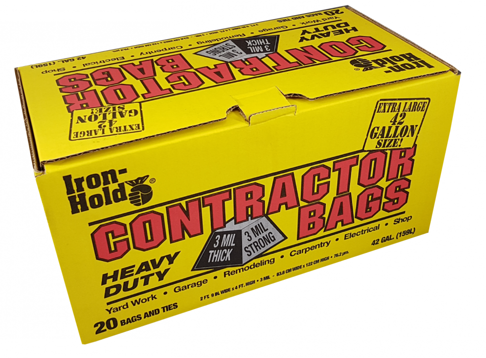 Iron Hold Contractor Hd Garbage Bag - Berry Plastics-flex Film 22042 42 Gallon Contractor (1000x1000), Png Download