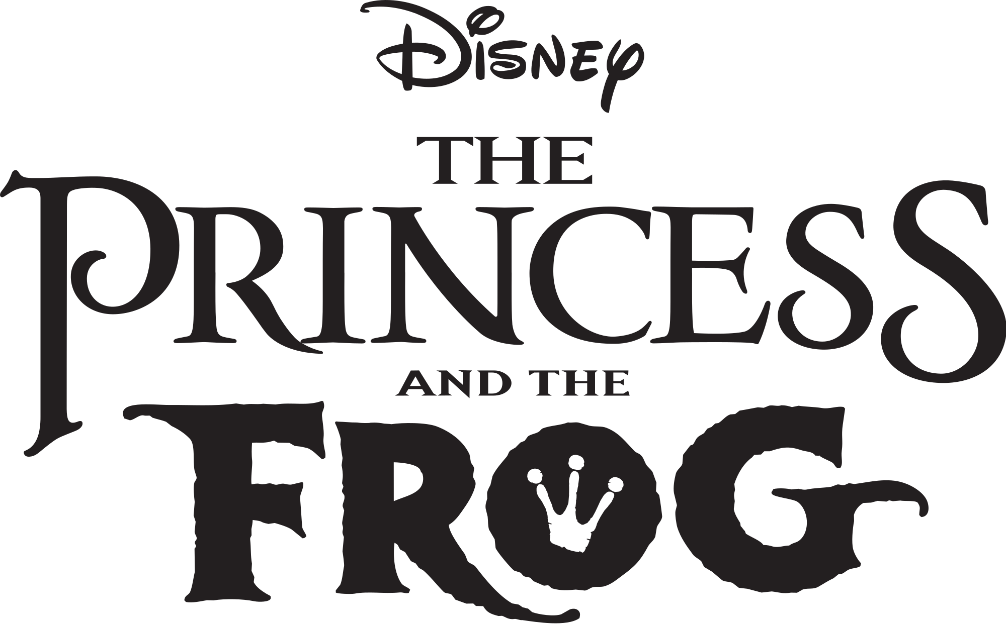 Open - Princess And The Frog Black And White (2000x1242), Png Download