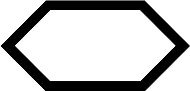 Long Hexagons - Line Art (520x520), Png Download