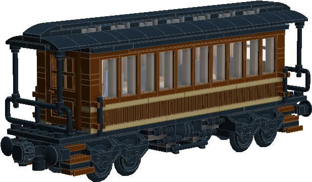 Lego Train Old Time Passenger Car - Scale Model (1282x682), Png Download