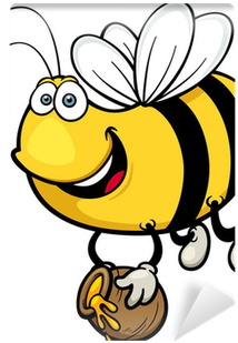 Vector Illustration Of Cartoon Bee Wall Mural • Pixers® - عکس زنبورهای عسل کارتونی (400x400), Png Download