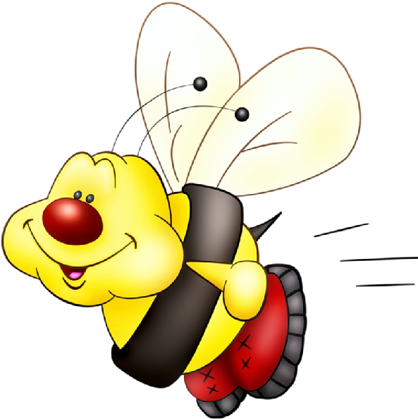 Funny Cartoon Bee 4 - Honey Bees Clipart With Transparent Background (600x600), Png Download