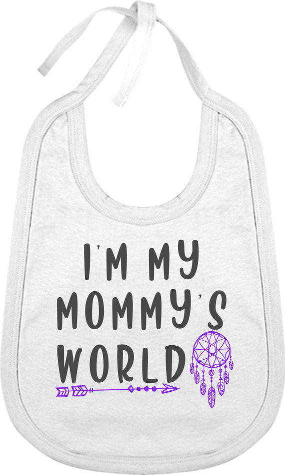 "i'm My Mommy's World" Cotton Baby Bib - Bib (570x948), Png Download
