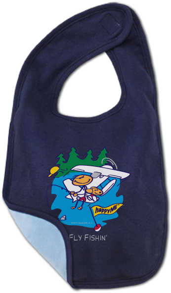 Fly Fishin' Baby Bibs - Cartoon (540x596), Png Download