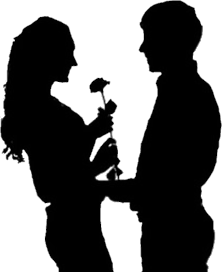 Report Abuse - Couple Walking Silhouette Png (438x536), Png Download