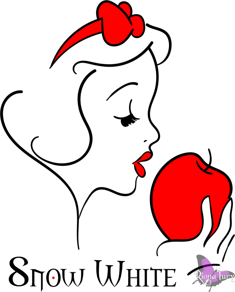Snow White Clipart Apple Silhouette - Snow White Clipart Black And White (803x995), Png Download