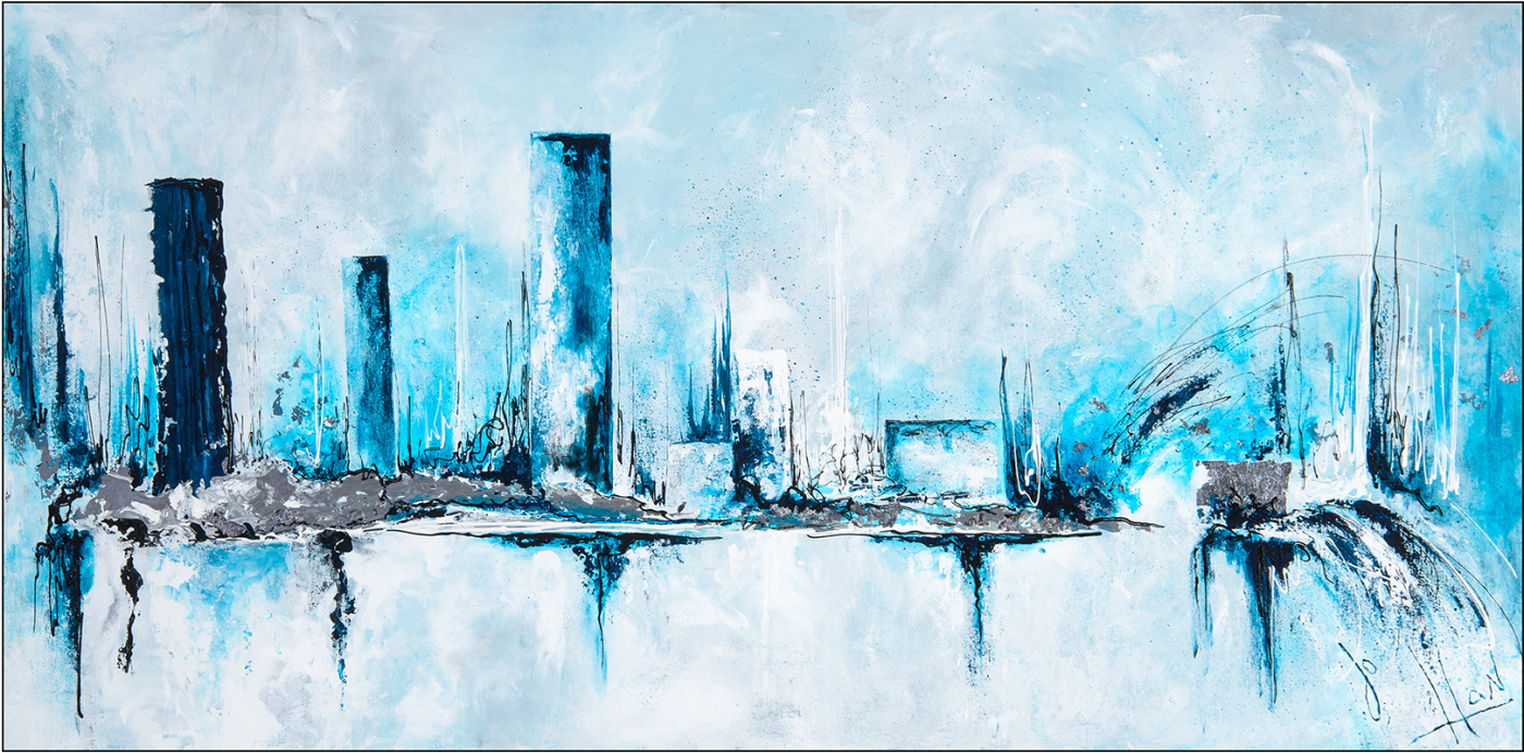 P Abstrait 010 - Skyline (1400x804), Png Download