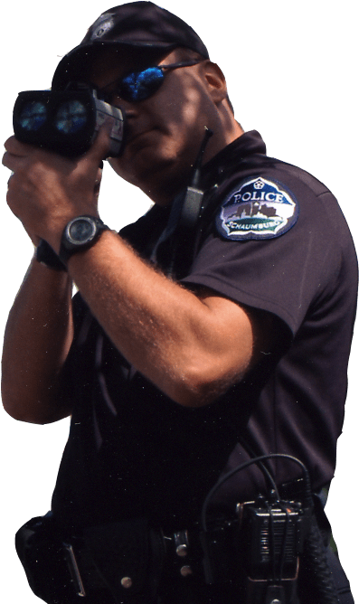 Police Office With Radar Gun Quality Min - Police Cop Radar (487x679), Png Download