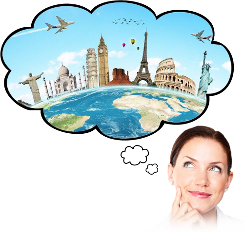 Thought Bubble Travel World - Thought Bubble Travel (502x477), Png Download