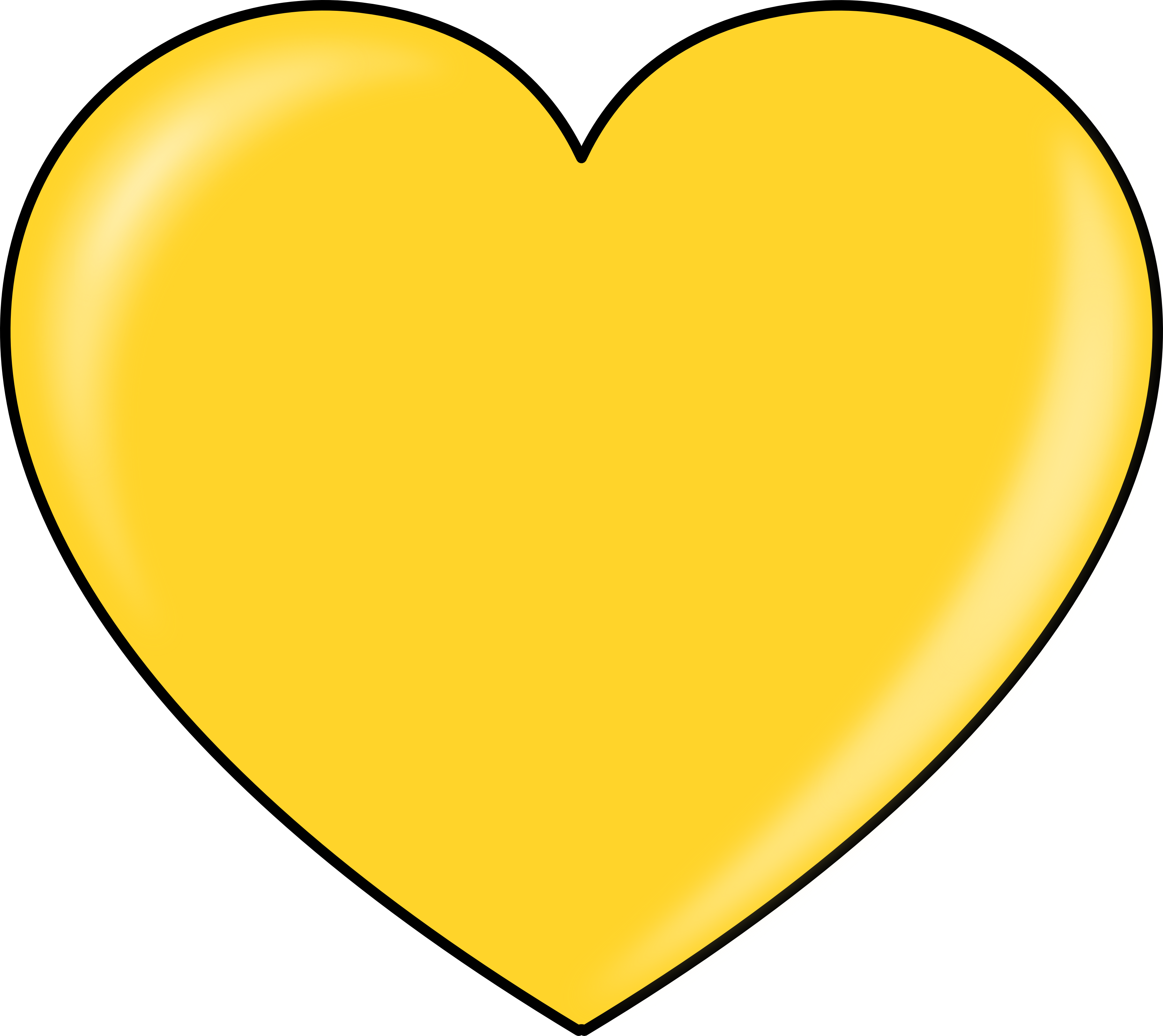 Gold Heart Clipart Clipart Best - Heart Yellow (3333x2968), Png Download