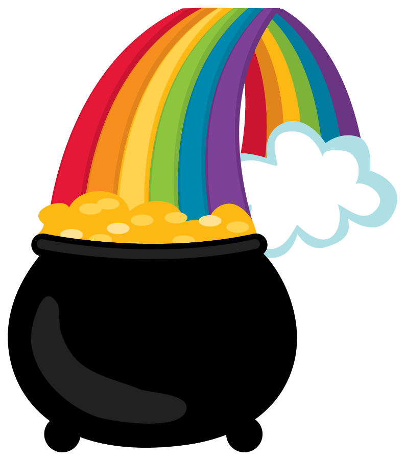 Visit - Rainbow Pot Of Gold Clipart (793x900), Png Download
