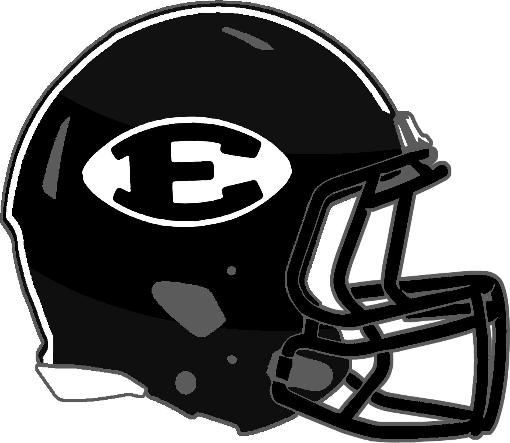 Mississippi High School Helmets - Black Football Helmet Clipart (1800x1565), Png Download