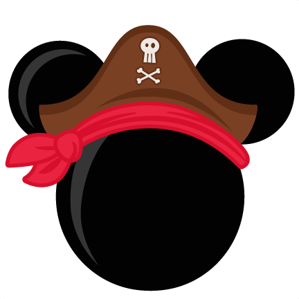 Pirate Mouse Head Freebies Free Svg Files For Scrapbooking - Mickey Mouse Pirate Head (432x432), Png Download