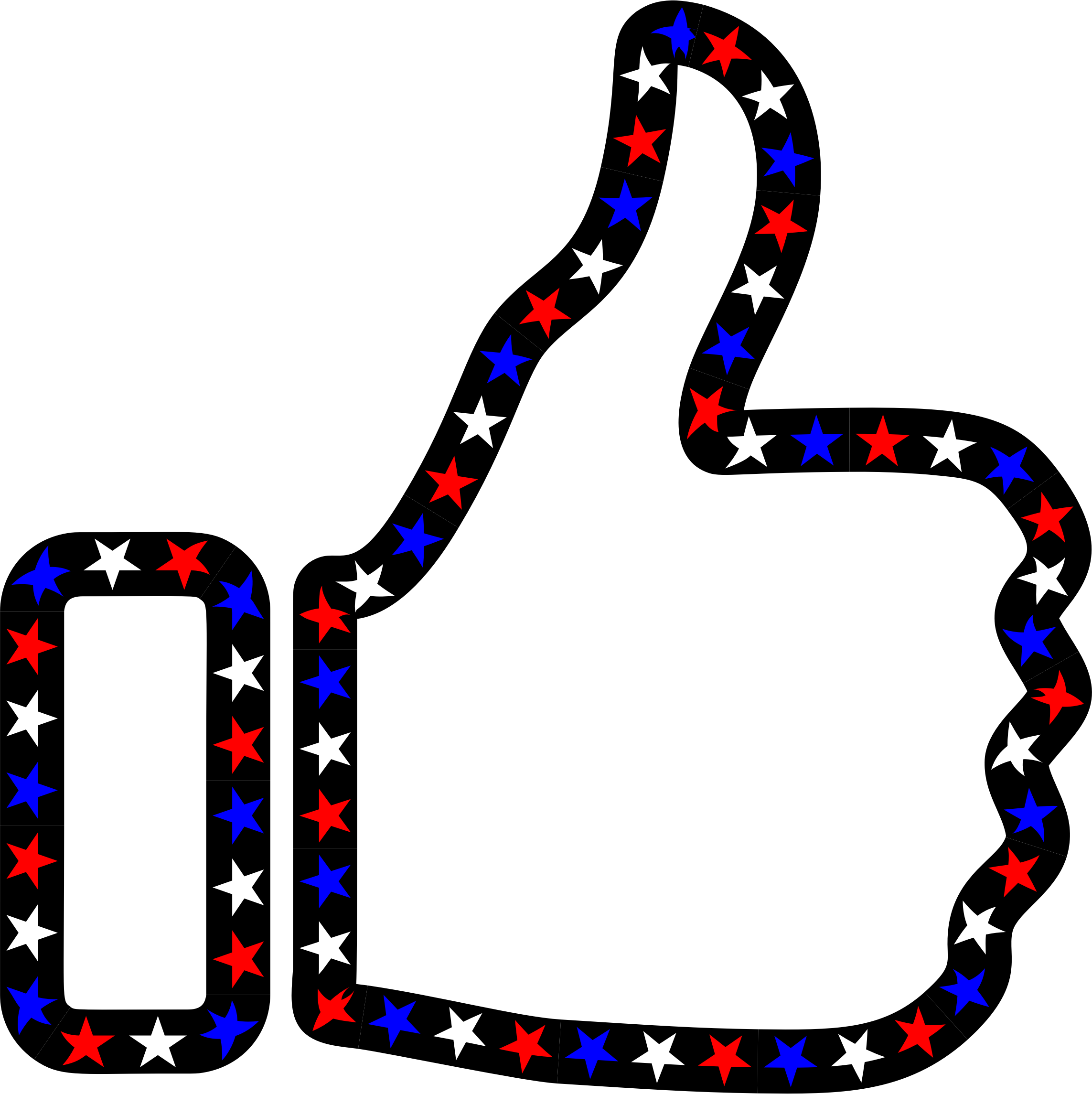 This Free Icons Png Design Of Red White Blue Thumbs (2286x2290), Png Download