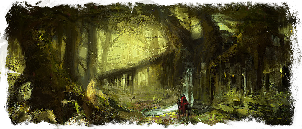 "into The Fetid Dark We Descended, A Noxious Pathway - Painting (1024x440), Png Download