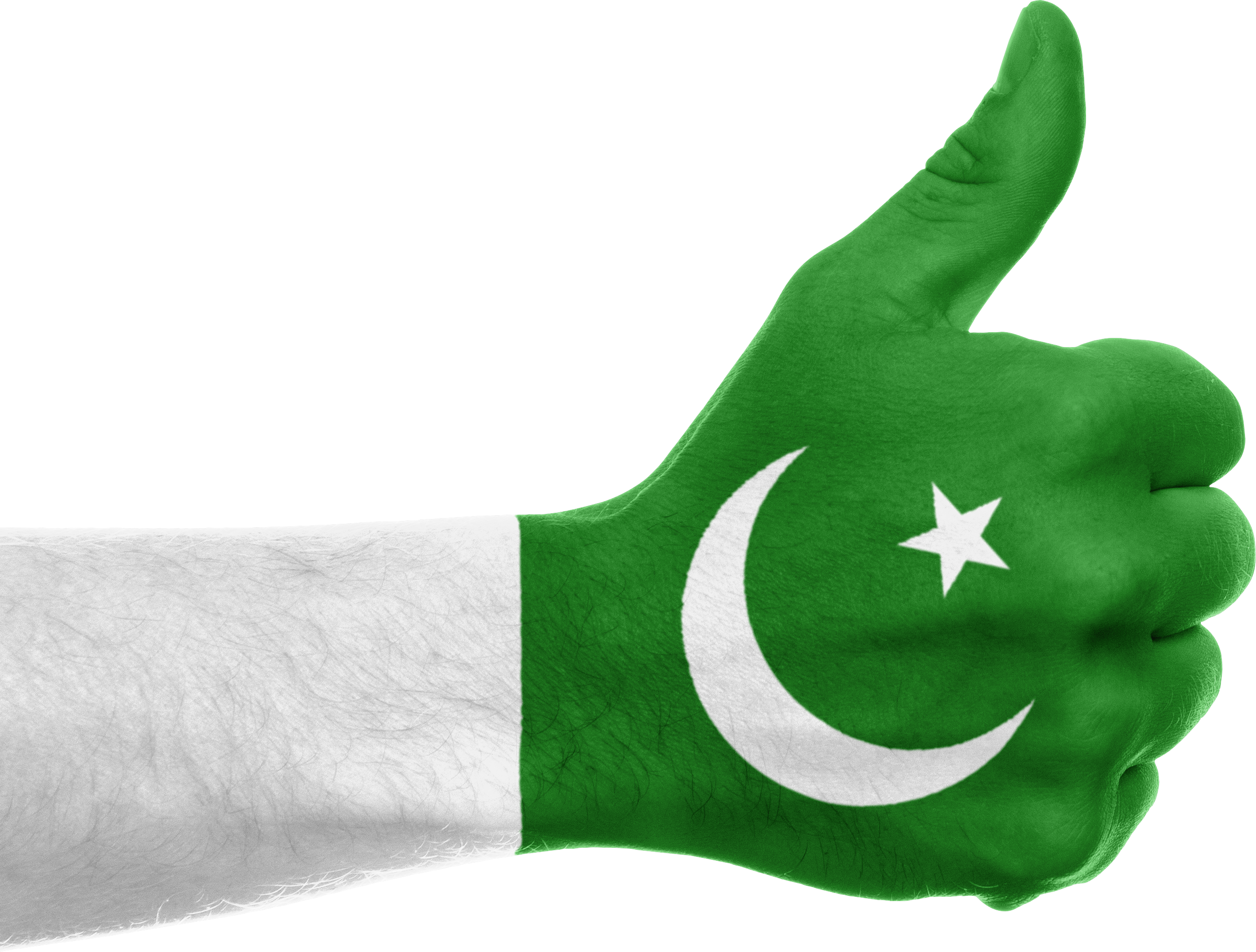 Pakistan Flag Hand Thumbs Up 641446 - Pakistan Flag Hand Png (2616x1983), Png Download