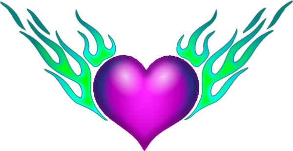 Burning Hearts - Dibujar Un Corazon Con Alas (600x309), Png Download
