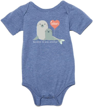 Ellen Show Seal Baby Onesie (500x436), Png Download