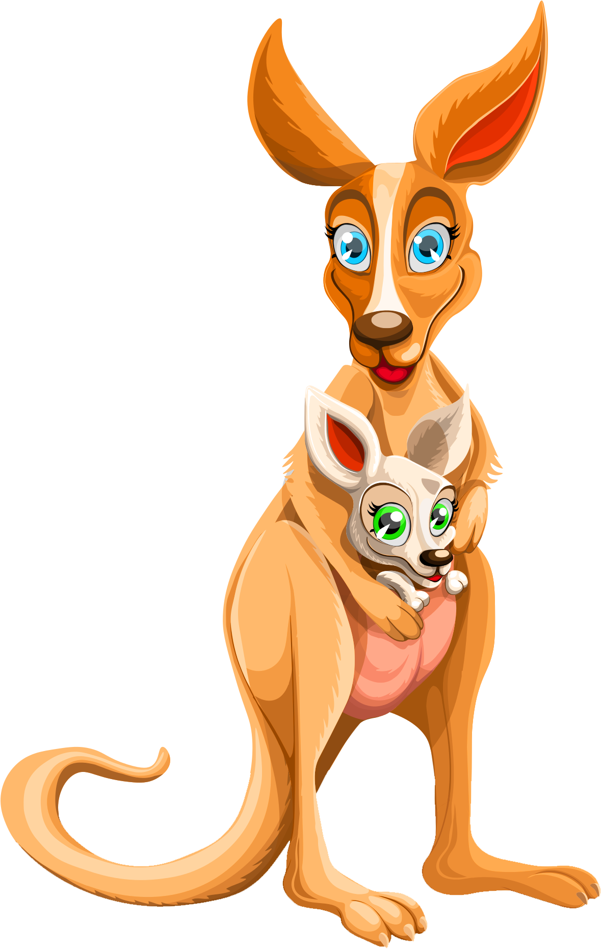 Kangaroo Transparent Images Arts - Kangaroo Cartoon Images Png (1436x2043), Png Download