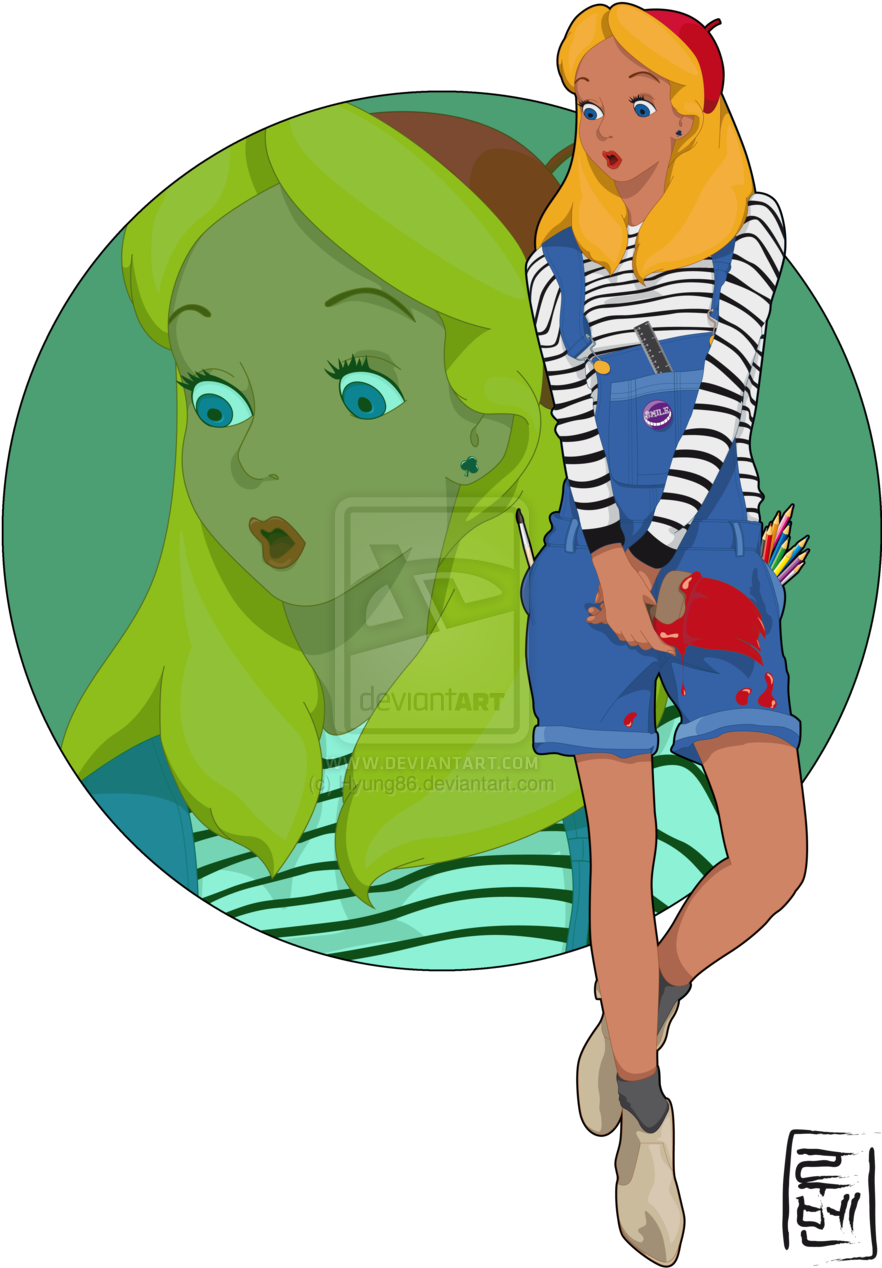 Clip Art Library Disney University Princesas E Outros - Disney Characters Wearing Overalls (500x707), Png Download