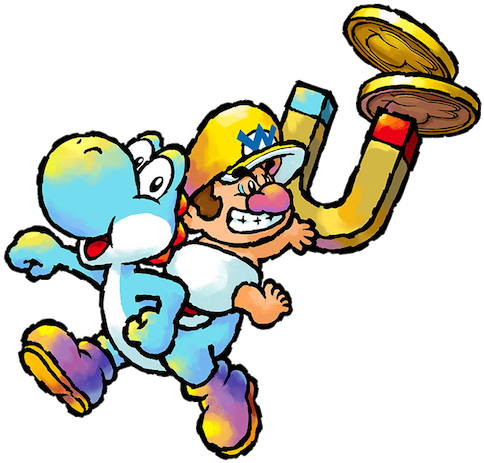 Baby Wario Waluigi - Nintendo Yoshi's Island Ds (500x472), Png Download