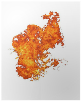 Big Fire Isolated On White Background Poster • Pixers® - Fire (400x400), Png Download