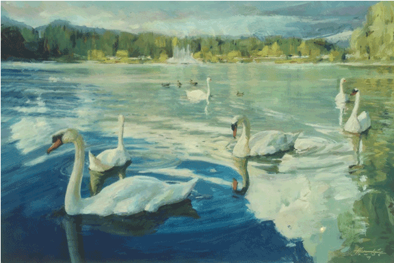 John Hannukaine - Tundra Swan (575x500), Png Download