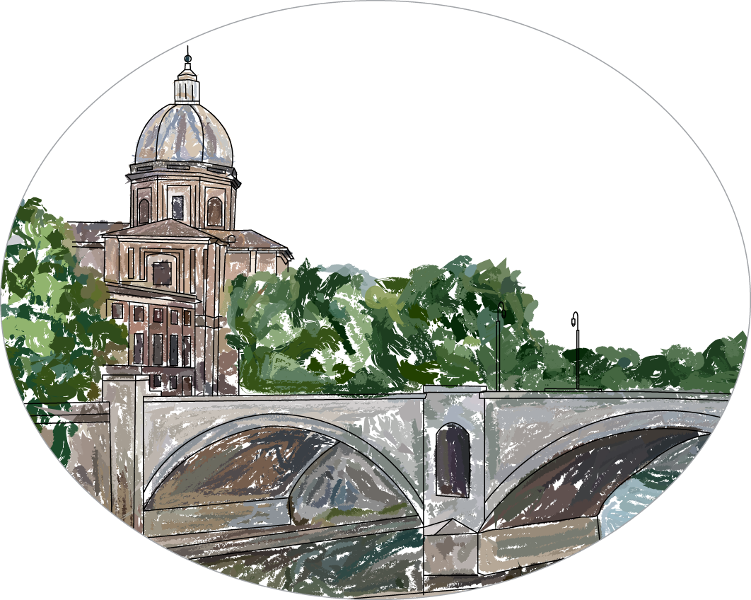 Illustration Toscana - Arch Bridge (1062x848), Png Download