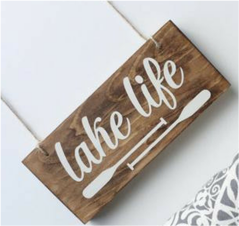 Lake Life Wood Sign - Lake (1080x1080), Png Download