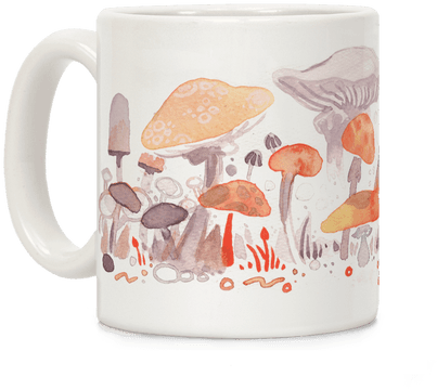 Mushroom Garden Pattern Coffee Mug - Mushroom Garden Pattern Tote Bag: Funny Tote Bag From (484x484), Png Download
