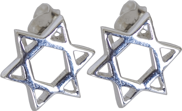 Star Of David Earrings In Sterling Silver - Earrings (650x650), Png Download