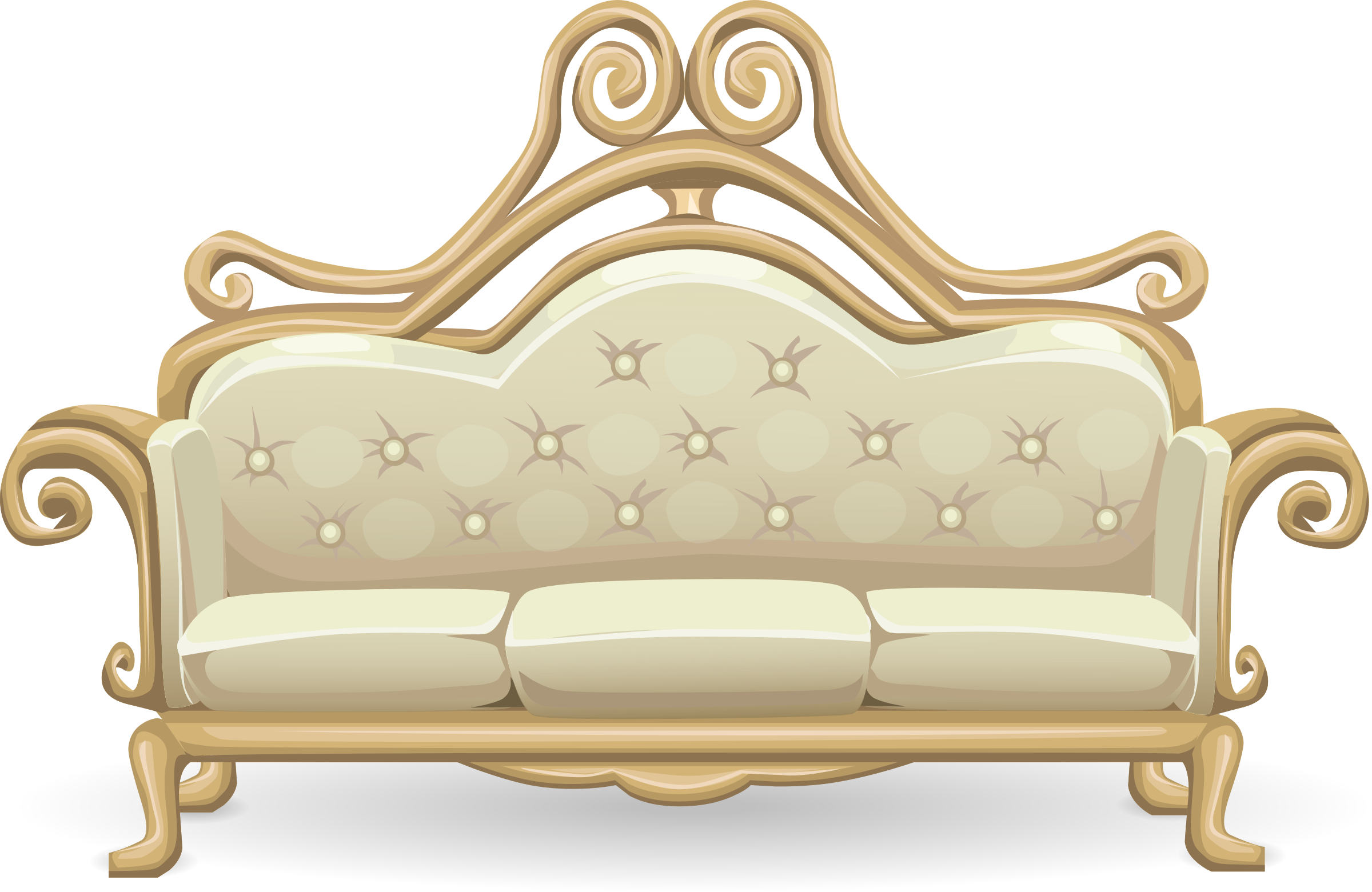 Big Image Png - Fancy Couch Clipart (2400x1561), Png Download