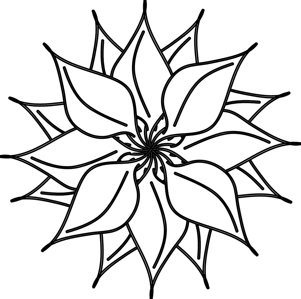 Flower Black And White Flower Black And White Lotus - Clip Art (1007x1000), Png Download