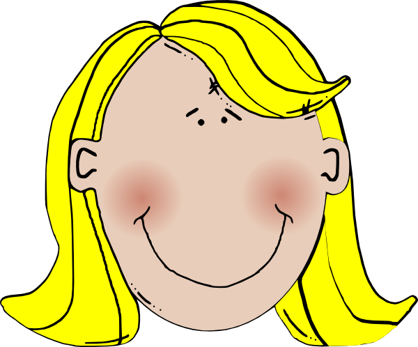 Blonde Hair Clip Art At Clipart Library - Girl Blonde Hair Cartoon (600x498), Png Download