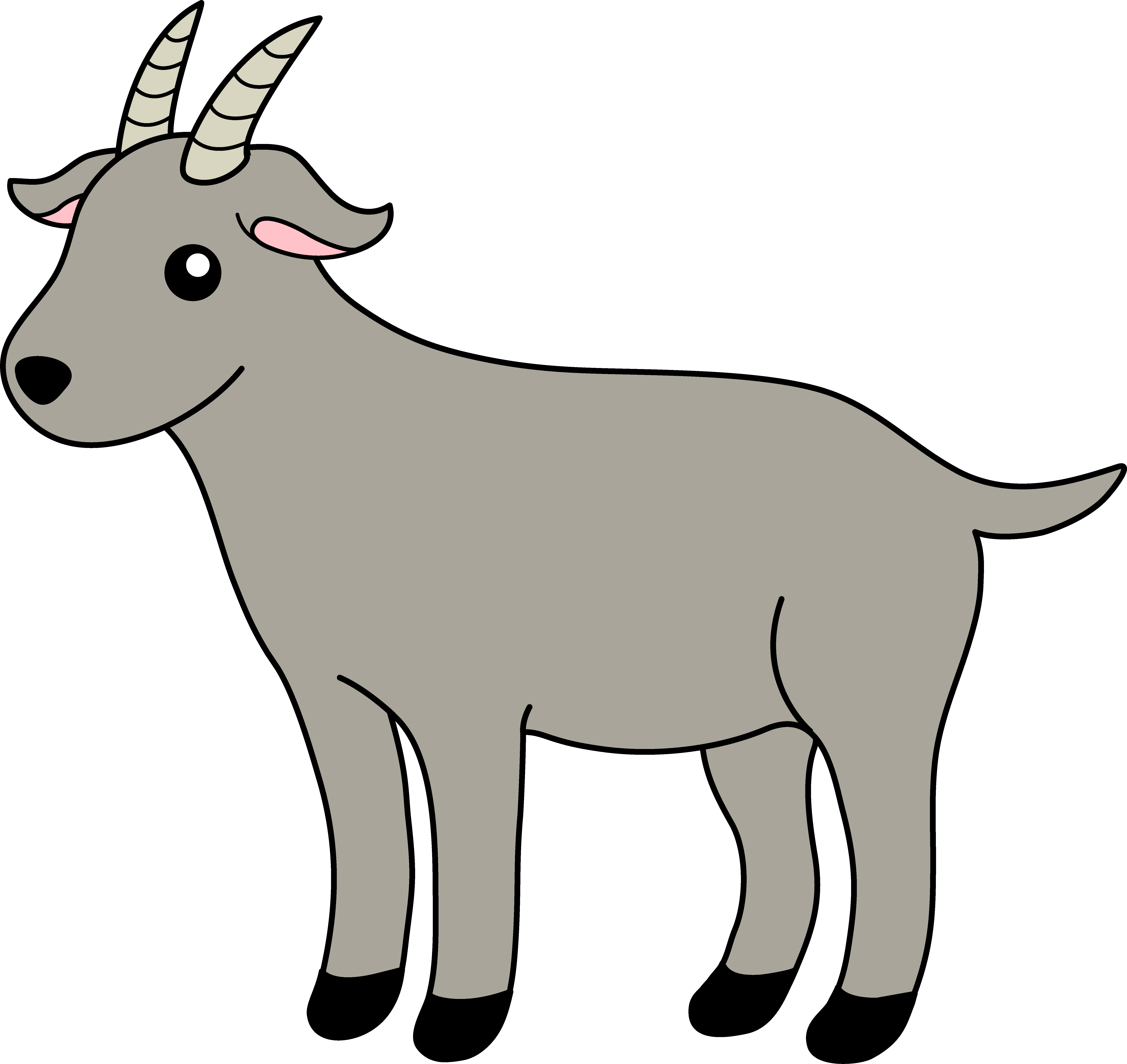 Png Black And White Stock Collection Of Clipart High - Clip Art Of Goat (550x519), Png Download