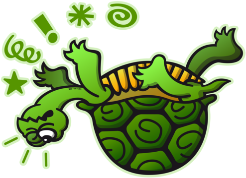 Download Turtle Png Transparent Images Transparent - Upside Down Turtle Cartoon (500x360), Png Download