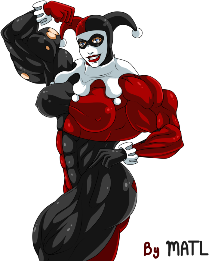Baseball Bat Clipart Harley Quinn - Harley Quinn Muscles (862x927), Png Download
