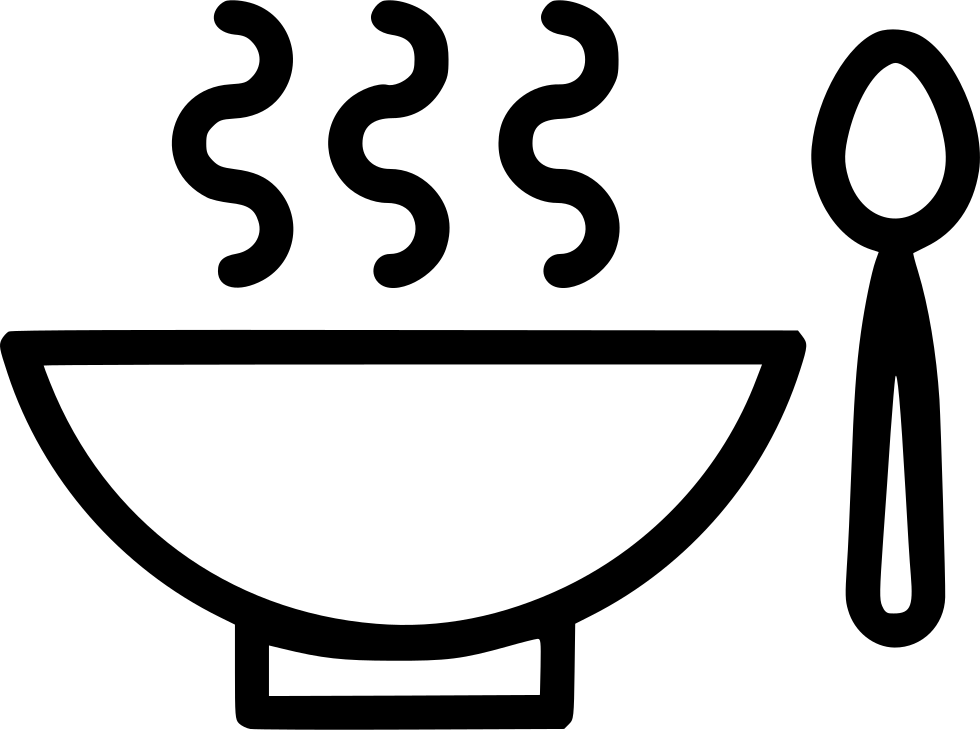 Drink Healthy Hot Soup Bowl Spoon Comments - Soup Bowl Logo Black And White (980x730), Png Download