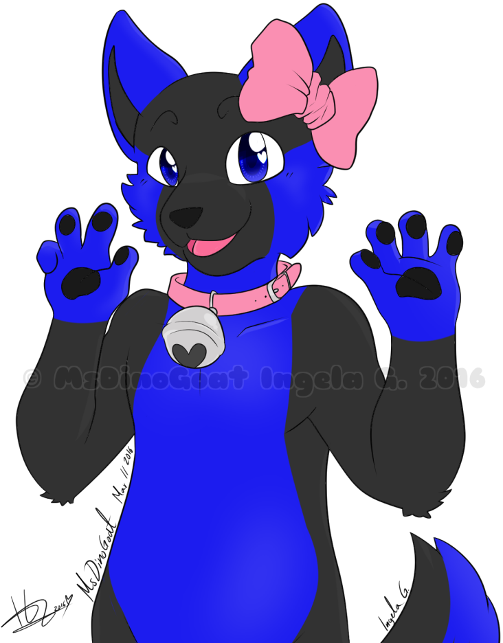 Dante's Cute Bow - Cartoon (750x1000), Png Download