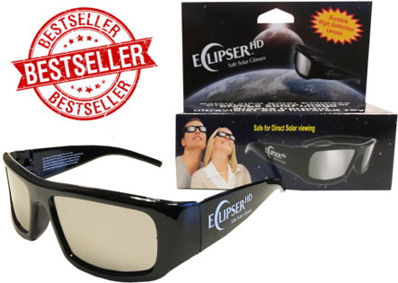Óculos De Plástico Eclipse - Eclipser Hd Black Plastic Solar Eclipe Glasses (480x341), Png Download